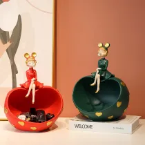 Home Heart Bubble Girl Storage Ornament Desktop Craft Ornament Figure Statue