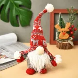 Christmas Handmade Knitted with Reindeer Hat Gnome Christmas Ornament
