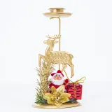 Christmas Santa Claus Reindeer Candlestick Christmas Home Ornament Decoration