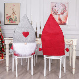 Christmas Gnome Heart Home Woven Chair Covers Christmas Home Decor