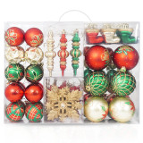 Merry Christmas 100 Pieces Snowflake Christmas Tree Ornaments Hanging Balls Decoration