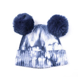 Unisex Tie Dye Woolen Knitted Hat Outdoor Winter Warm Hat
