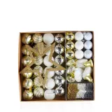 Merry Christmas 80 Pieces Christmas Tree Ornaments Hanging Balls and Lights Decoration