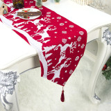 Christmas Red Reindeer Dining Table Runner Tablecloth Christmas Home Decor