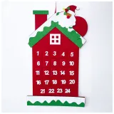 Christmas Santa Claus and House Felt Calendar Christmas Ornament Decor
