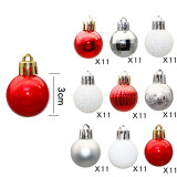 Merry Christmas 99 Pieces 3cm Mixed Color Set Christmas Hanging Ornaments Balls Decoration