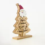 Christmas Pained Santa Claus and Snowman Head Plate Wooden Christmas Ornament Decoration