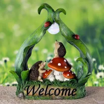 Home Garden Hedgehog Ornament Resin Craft Ornament Figure Statue