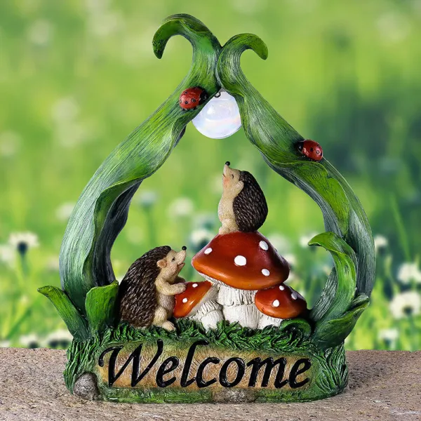 Home Garden Hedgehog Ornament Resin Craft Ornament Figure Statue