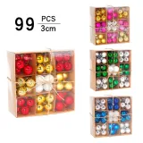 Merry Christmas 99 Pieces 3cm Mixed Color Set Christmas Hanging Ornaments Balls Decoration