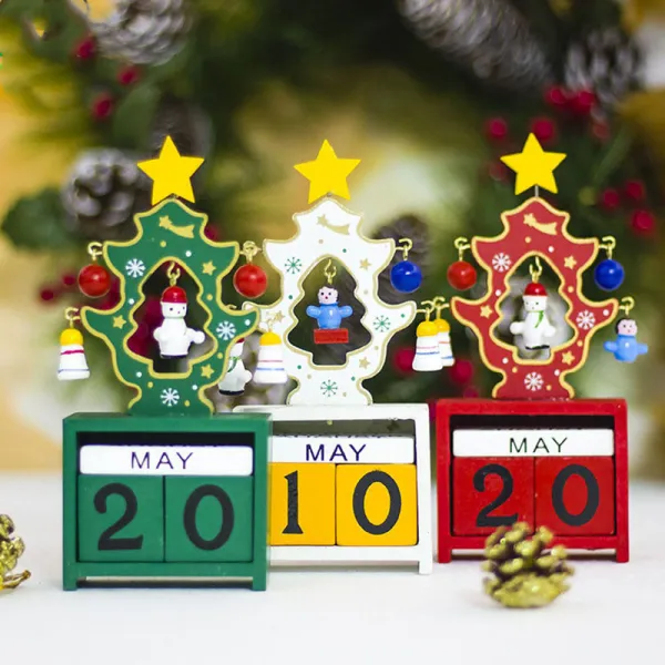 Christmas Wooden Snowman Calendar Christmas Home Ornament Decoration
