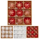 Merry Christmas 9 Pieces Flower Painted Christmas Tree Ornaments Hanging Balls Decoration