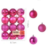 Merry Christmas 24 Pieces 6cm Matte Christmas Tree Ornaments Hanging Balls Decoration