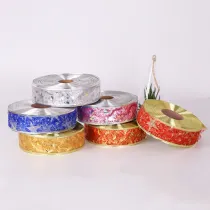 Merry Christmas 7 Rolls 1m Metallic Ribbon Christmas Party Decoration