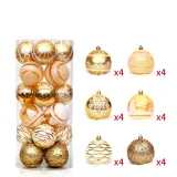 Merry Christmas 24 Pieces 6cm Christmas Ornaments Hanging Balls