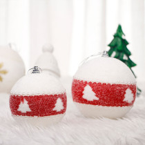 Merry Christmas 3 Pieces 8cm Snowflake and Tree Painted Christmas Tree Ornaments Hanging Balls Decoration