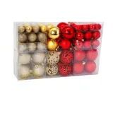 Merry Christmas 100 Pieces 6cm Hollow Out and Matte Christmas Ornaments Balls Decoration