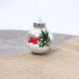 Merry Christmas 3 Pieces 6cm Christmas Tree Ornaments Transparent Balls Decoration