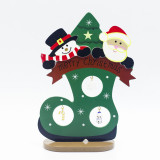 Christmas Big Santa Claus and Deer Wooden Socks Christmas Home Ornament Decoration