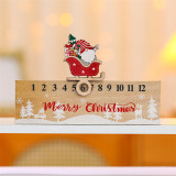 Merry Christmas Santa Claus Wooden Calendar Christmas Home Ornament Decoration