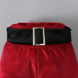 Christmas Red And Green Vintage Long Sleeve Flare Bottom Velvet Santa Costume Cosplay Set
