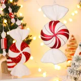 Merry Christmas PVC Painted Candy Ornament Christmas Decoration