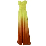 Women Sling Sleeveless V-Neck Gradient Swing Dress Backless Maxi Dress