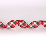 Merry Christmas 2m Plaid Silk Plaid Ribbon Satin Xmas Gift Strap and Christmas Tree Decor