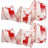 Merry Christmas Plaid Linen Ribbon Christmas Tree Christmas Party Decoration