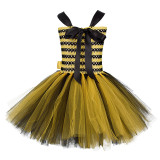 3 PCS Halloween Bee Costume Set Lovely Bubble Dress For Kids Carnival Party With Headband