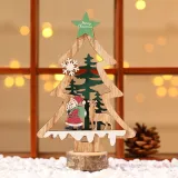 Christmas Wooden Plate Snowman and Xmas Tree Christmas Ornament Decoration