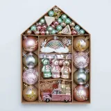 Merry Christmas 70 Pieces Christmas Tree Ornaments Hanging Balls and Stars Decoration