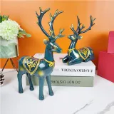 Home Ornament 2 Pieces Elk Desktop Craft Ornament Figure Statue