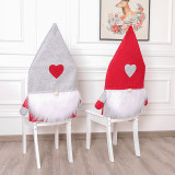 Christmas Gnome Heart Home Woven Chair Covers Christmas Home Decor