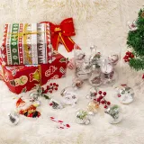 Merry Christmas 15 Pieces 6cm DIY Xmas Ball Christmas Tree Hanging Ornaments