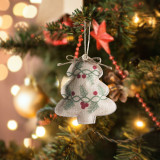 Christmas 4 Pieces Socks and Xmas Trees Christmas Linen Decoration Ornament