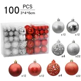 Merry Christmas 100 Pieces 6cm Hollow Out and Matte Christmas Ornaments Balls Decoration