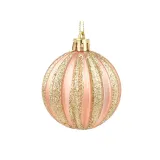 Merry Christmas 12 Pieces 6cm Flower Painted Matte Christmas Tree Ornaments Hanging Balls Decoration