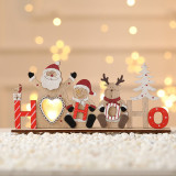 Merry Christmas Handmade LED Light Up Wooden Plate House Christmas Home Ornament Decoration