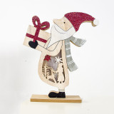 Christmas LED Light Up Painted Stand Snowman with Scarf Christmas Home Ornament Decoration