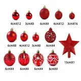 Merry Christmas 100 Pieces Painted Xmas Ball and Stars Christmas Party Home Decoration
