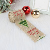 Merry Christmas Xmas Painted Woven Streamer Ribbon Christmas Party Decoration