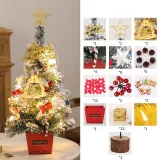 Christmas LED Light Up Xmas Tree with Stars and Snowflake Accessories Christmas Home Decoration