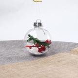Merry Christmas 3 Pieces 6cm Christmas Tree Ornaments Transparent Balls Decoration
