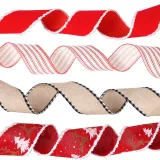 Merry Christmas Stripd Linen Ribbon Christmas Party Decoration