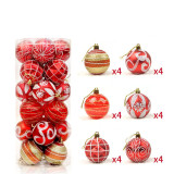Merry Christmas 24 Pieces 6cm Christmas Ornaments Hanging Balls