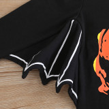 Baby Pumpkin Patterns Printed Long Sleeve Bat Bodysuit Set