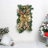 Christmas Door Wreath Decoration with Ribbon Bowknot and Xmas Balls Christmas Home Decoration
