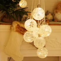 Merry Christmas LED Painted Lights Christmas Tree Ornaments Hanging Decoration