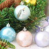 Merry Christmas 30 Pieces 6cm White and Gold Hollow Out Christmas Tree Ornaments Hanging Balls Decoration